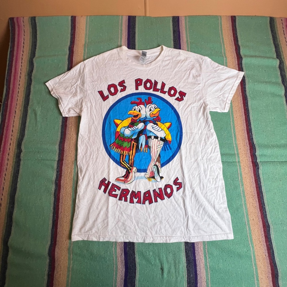 Los Pollos Hermanos Shirt Mens Medium White Breaking Bad Graphic Tee